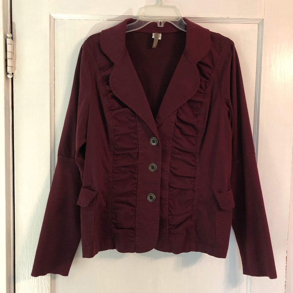 XCVI Dark Red Maroon Blazer Jacket XL